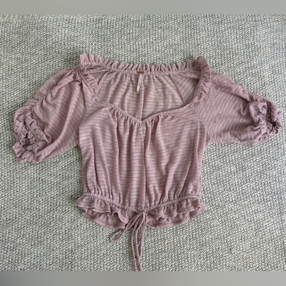 Free People Tie Waist Blouse